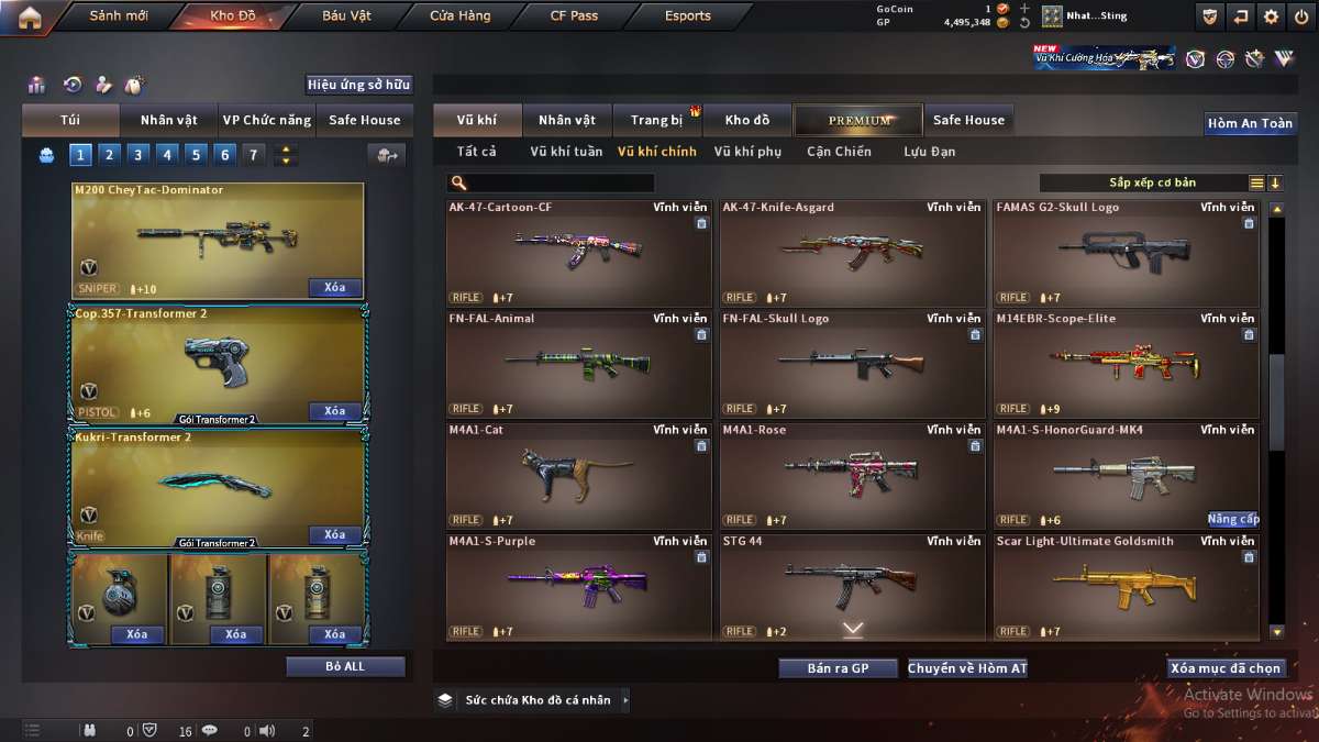 shop acc cf uy tin gia re